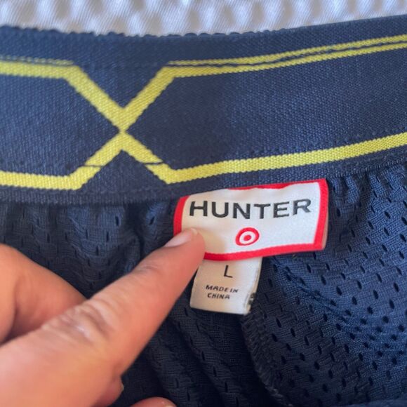 Hunter Women's Blue Athletic Side Zip Yellow Workout Tennis Shorts Size L - Picture 7 of 10